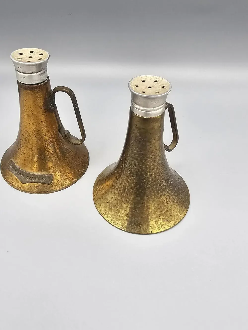 Vintage Mammoth Cave KY Brass Salt and Pepper Shakers
